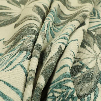 Trees Floral Theme Pattern In Blue Colour Chenille Jacquard Furniture Fabric JO-807 - Roman Blinds