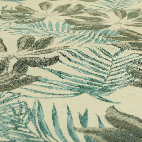 Trees Floral Theme Pattern In Blue Colour Chenille Jacquard Furniture Fabric JO-807 - Made To Measure Curtains