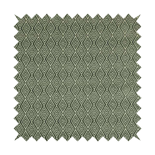 Diamond Geometric Pattern In Grey Colour Chenille Upholstery Fabric JO-808 - Made To Measure Curtains