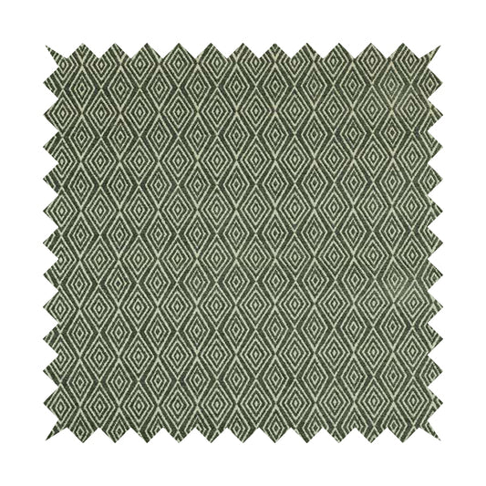 Diamond Geometric Pattern In Grey Colour Chenille Upholstery Fabric JO-808