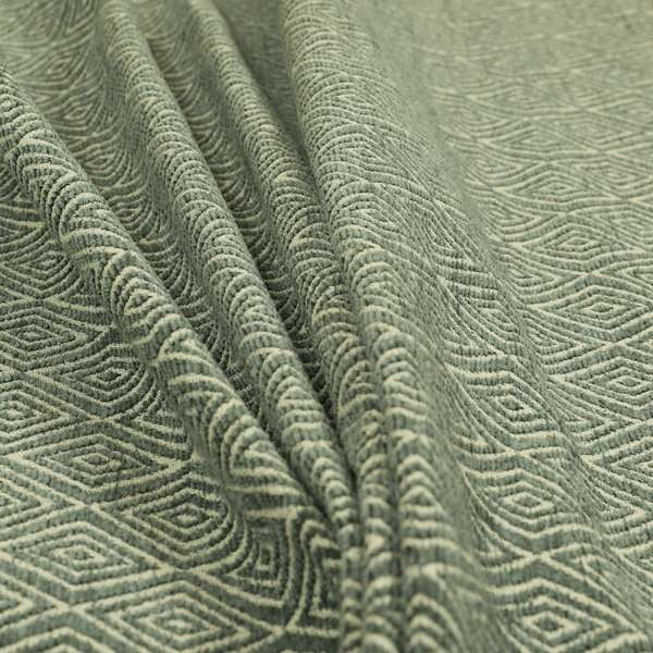 Diamond Geometric Pattern In Grey Colour Chenille Upholstery Fabric JO-808