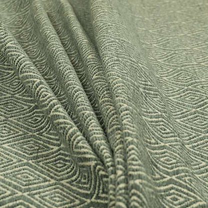 Diamond Geometric Pattern In Grey Colour Chenille Upholstery Fabric JO-808 - Made To Measure Curtains