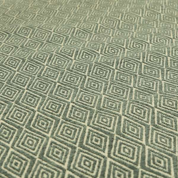 Diamond Geometric Pattern In Grey Colour Chenille Upholstery Fabric JO-808 - Made To Measure Curtains