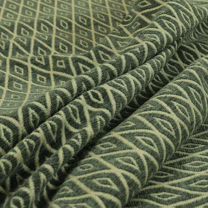 Diamond Geometric Pattern In Grey Colour Chenille Upholstery Fabric JO-811 - Roman Blinds