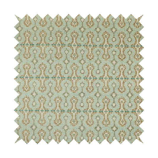 Geometric Pattern Blue Colour Chenille Upholstery Fabric JO-813