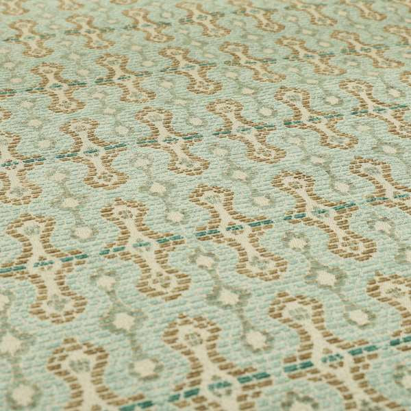 Geometric Pattern Blue Colour Chenille Upholstery Fabric JO-813 - Roman Blinds