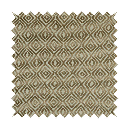 Geometric Diamond Modern Pattern In Brown Colour Chenille Upholstery Fabric JO-814 - Made To Measure Curtains