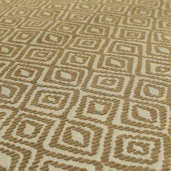 Geometric Diamond Modern Pattern In Brown Colour Chenille Upholstery Fabric JO-814 - Roman Blinds