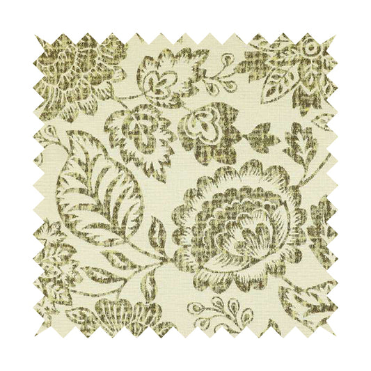 Floral Detailed Pattern In Green Colour Chenille Jacquard Furniture Fabric JO-817