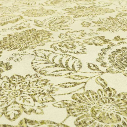 Floral Detailed Pattern In Green Colour Chenille Jacquard Furniture Fabric JO-817 - Made To Measure Curtains