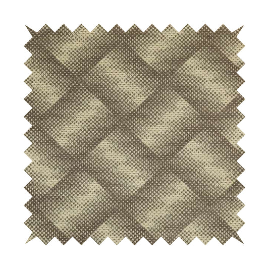 Cream Grey Colour Faded Square Dotted Pattern Chenille Upholstery Fabric JO-819