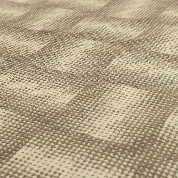 Cream Grey Colour Faded Square Dotted Pattern Chenille Upholstery Fabric JO-819 - Roman Blinds