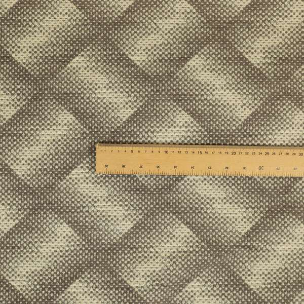 Cream Grey Colour Faded Square Dotted Pattern Chenille Upholstery Fabric JO-819 - Made To Measure Curtains