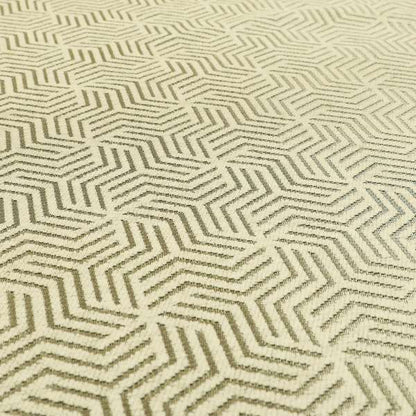 Cream Silver Shiny Geometric Modern Pattern Soft Chenille Upholstery Fabric JO-822