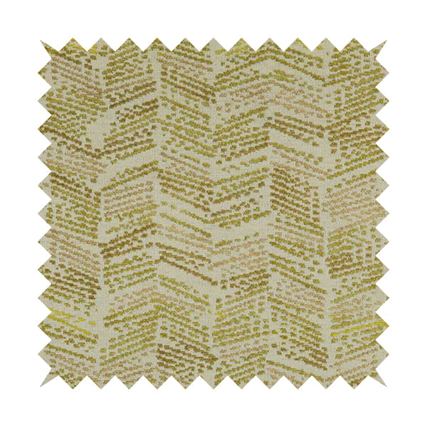 Geometric Wave Stripe Pattern Green Colour Chenille Upholstery Fabric JO-828 - Roman Blinds