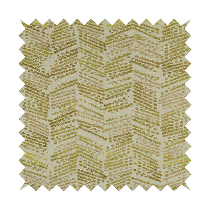 Geometric Wave Stripe Pattern Green Colour Chenille Upholstery Fabric JO-828 - Made To Measure Curtains