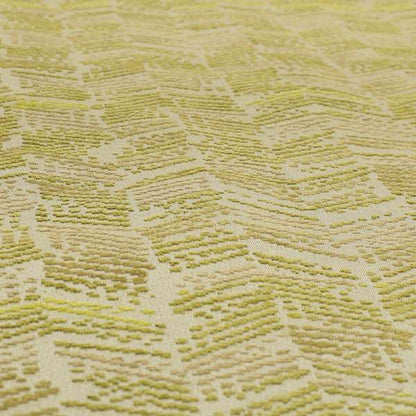 Geometric Wave Stripe Pattern Green Colour Chenille Upholstery Fabric JO-828 - Roman Blinds