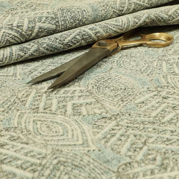 Floral Full All Over Detailed Pattern In Blue Colour Chenille Jacquard Furniture Fabric JO-830