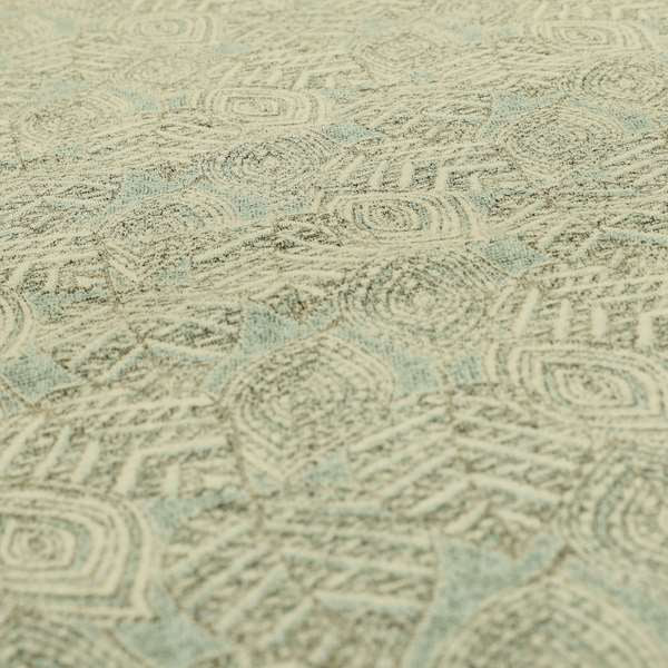 Floral Full All Over Detailed Pattern In Blue Colour Chenille Jacquard Furniture Fabric JO-830 - Made To Measure Curtains