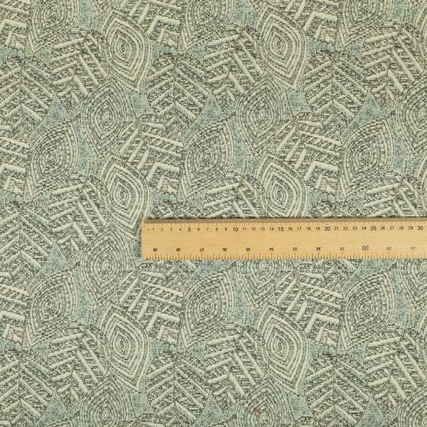 Floral Full All Over Detailed Pattern In Blue Colour Chenille Jacquard Furniture Fabric JO-830 - Made To Measure Curtains