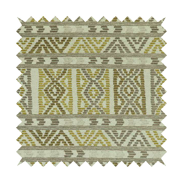 Tribal Aztec Pattern Grey Green Chenille Upholstery Fabric JO-837 - Roman Blinds