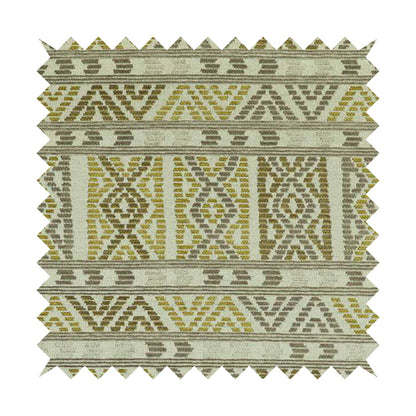 Tribal Aztec Pattern Grey Green Chenille Upholstery Fabric JO-837 - Made To Measure Curtains