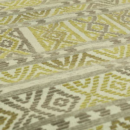 Tribal Aztec Pattern Grey Green Chenille Upholstery Fabric JO-837 - Roman Blinds