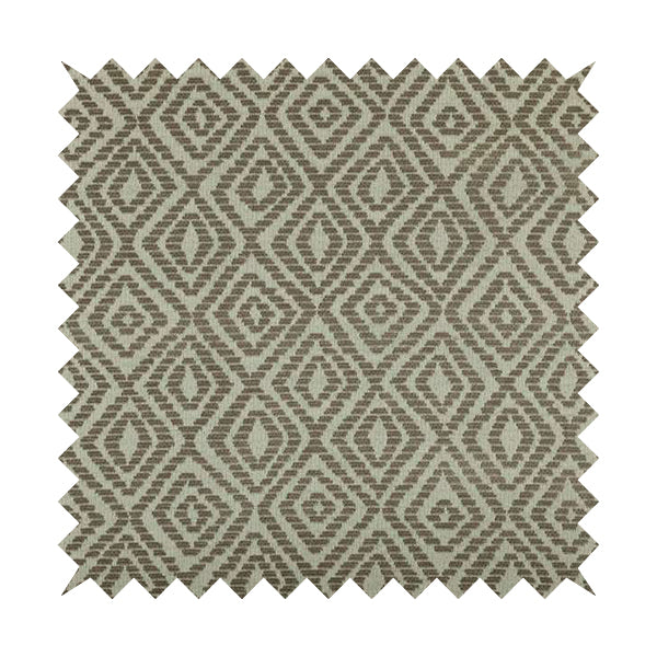 Geometric Diamond Modern Pattern In Grey Colour Chenille Upholstery Fabric JO-838 - Roman Blinds