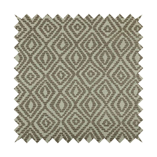 Geometric Diamond Modern Pattern In Grey Colour Chenille Upholstery Fabric JO-838