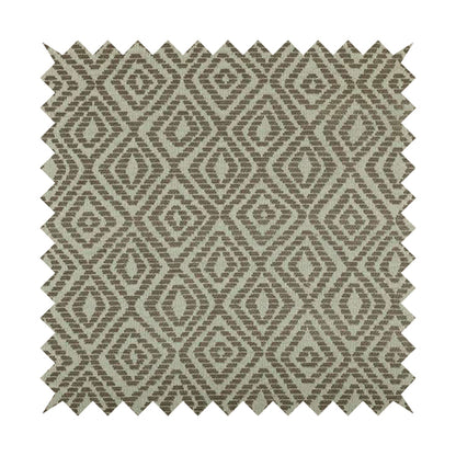 Geometric Diamond Modern Pattern In Grey Colour Chenille Upholstery Fabric JO-838 - Made To Measure Curtains