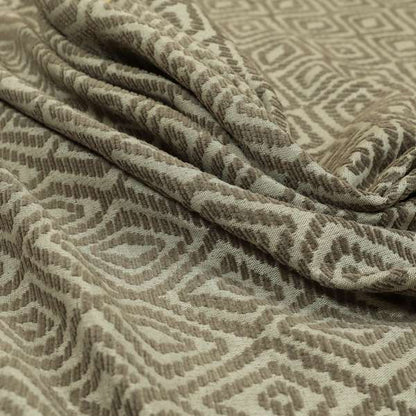 Geometric Diamond Modern Pattern In Grey Colour Chenille Upholstery Fabric JO-838 - Made To Measure Curtains