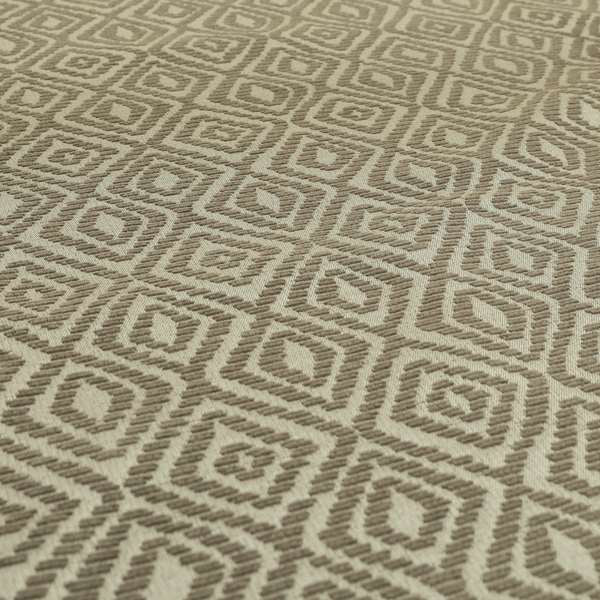 Geometric Diamond Modern Pattern In Grey Colour Chenille Upholstery Fabric JO-838 - Made To Measure Curtains