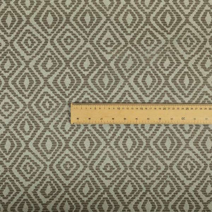 Geometric Diamond Modern Pattern In Grey Colour Chenille Upholstery Fabric JO-838 - Made To Measure Curtains