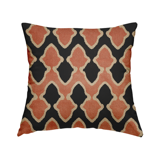 Pink Black Cream Colour Geometric Pattern Soft Velvet Upholstery Fabric JO-842 - Handmade Cushions