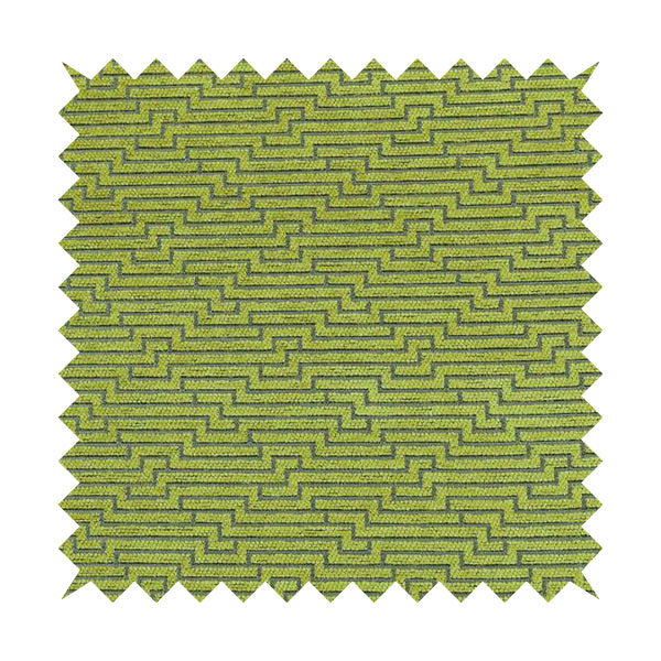 Green Silver Shiny Geometric Modern Pattern Soft Chenille Upholstery Fabric JO-846 - Roman Blinds