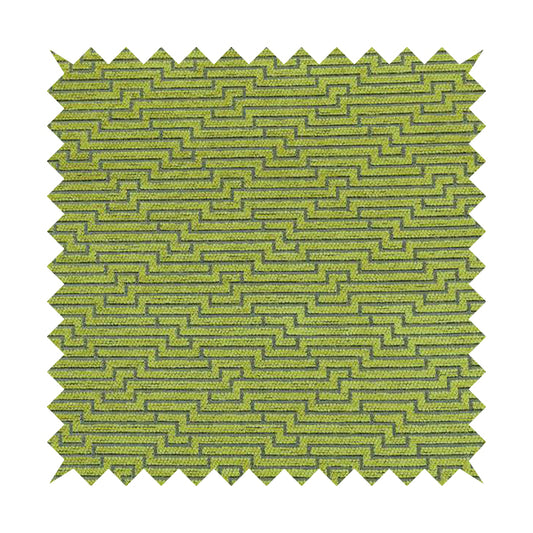 Green Silver Shiny Geometric Modern Pattern Soft Chenille Upholstery Fabric JO-846