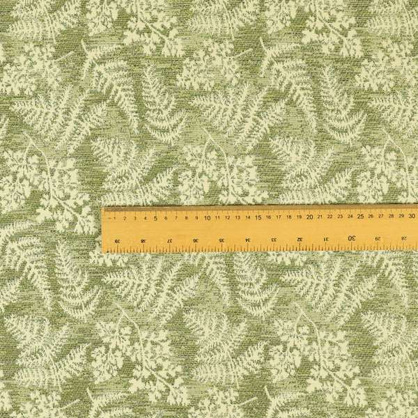 Rowan Leafs Floral Theme Green Colour Pattern Chenille Jacquard Fabric JO-849 - Handmade Cushions