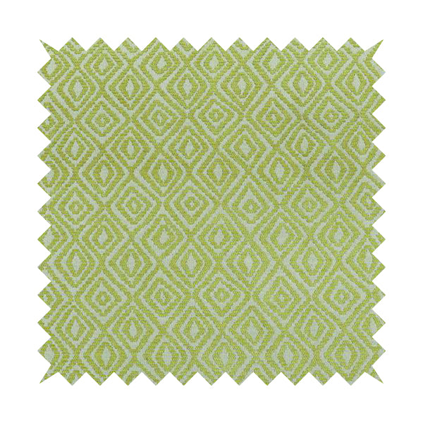 Geometric Diamond Modern Pattern In Green Colour Chenille Upholstery Fabric JO-853 - Roman Blinds