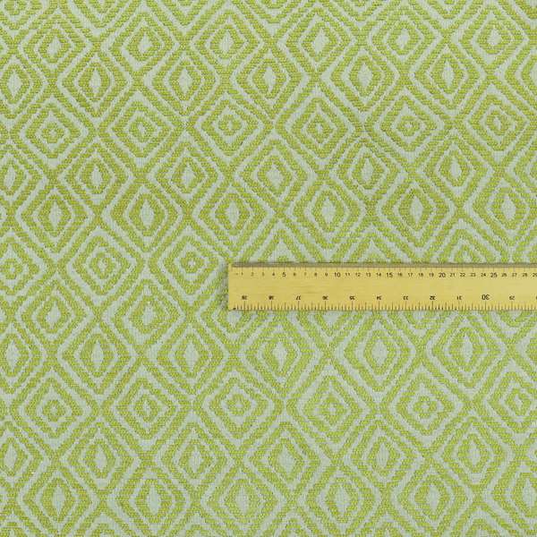 Geometric Diamond Modern Pattern In Green Colour Chenille Upholstery Fabric JO-853 - Roman Blinds