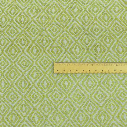 Geometric Diamond Modern Pattern In Green Colour Chenille Upholstery Fabric JO-853 - Roman Blinds