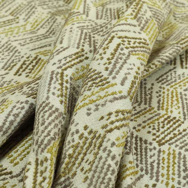 Small Stripe Pattern Green Colour Chenille Upholstery Fabric JO-861