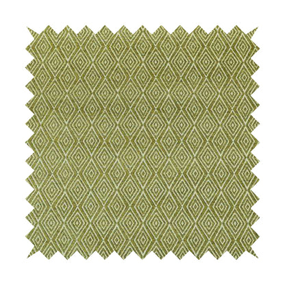 Diamond Geometric Pattern In Green Colour Chenille Upholstery Fabric JO-862 - Roman Blinds