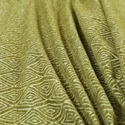 Diamond Geometric Pattern In Green Colour Chenille Upholstery Fabric JO-862 - Roman Blinds