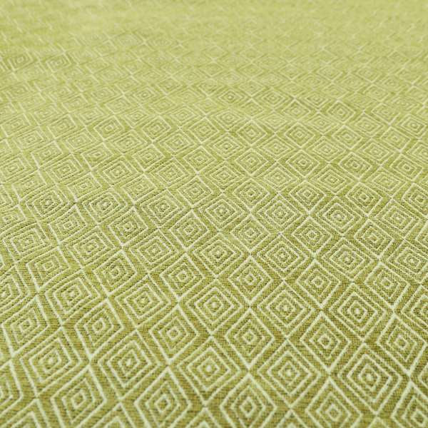 Diamond Geometric Pattern In Green Colour Chenille Upholstery Fabric JO-862 - Handmade Cushions