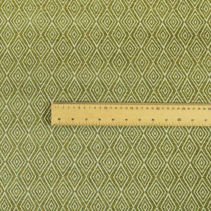 Diamond Geometric Pattern In Green Colour Chenille Upholstery Fabric JO-862 - Roman Blinds