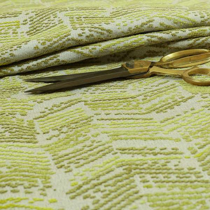 Small Stripe Pattern Lime Green Colour Chenille Upholstery Fabric JO-863 - Roman Blinds