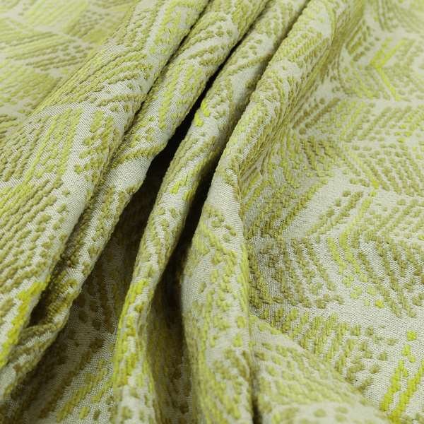 Small Stripe Pattern Lime Green Colour Chenille Upholstery Fabric JO-863 - Made To Measure Curtains