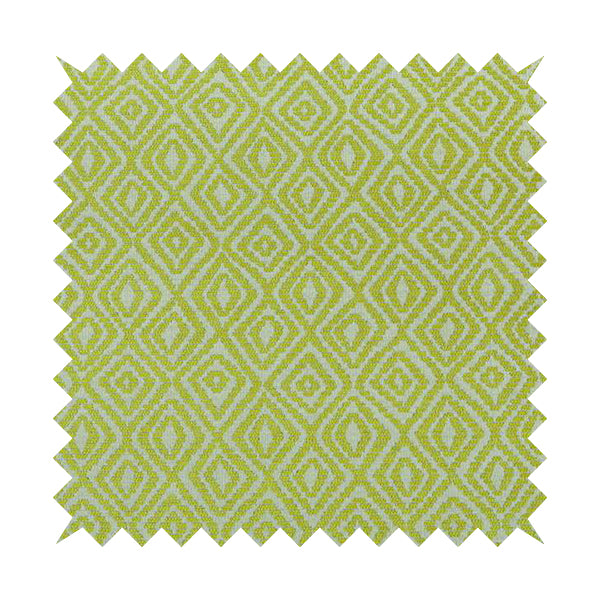 Geometric Diamond Modern Pattern In Green Colour Chenille Upholstery Fabric JO-864 - Roman Blinds