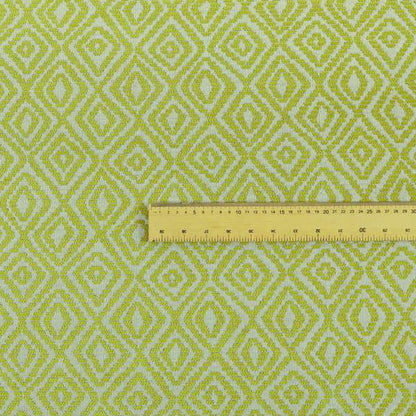 Geometric Diamond Modern Pattern In Green Colour Chenille Upholstery Fabric JO-864 - Roman Blinds