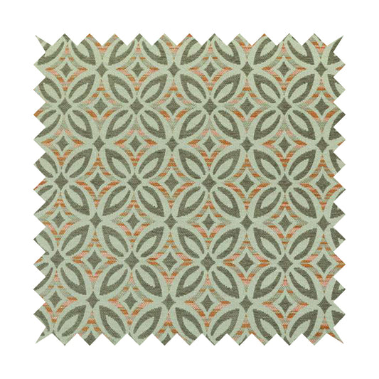 Geometric Shape Modern Pattern In Orange Brown Colour Chenille Upholstery Fabric JO-867